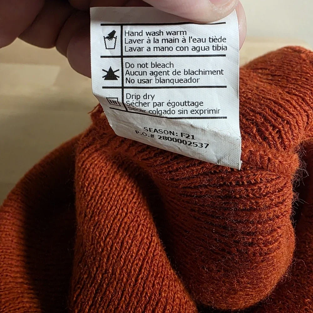 Carhartt Beanie Winter Knit Hat OS Workwear Snow Ski Men Women Orange - Picture 6 of 6